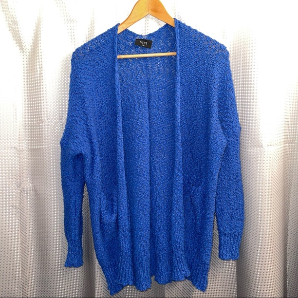 Vici Sweaters - VICI Blue Fluffy Cardigan